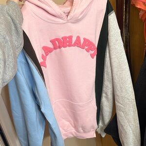 Madhappy Light Pink Hoodie with White Stitching